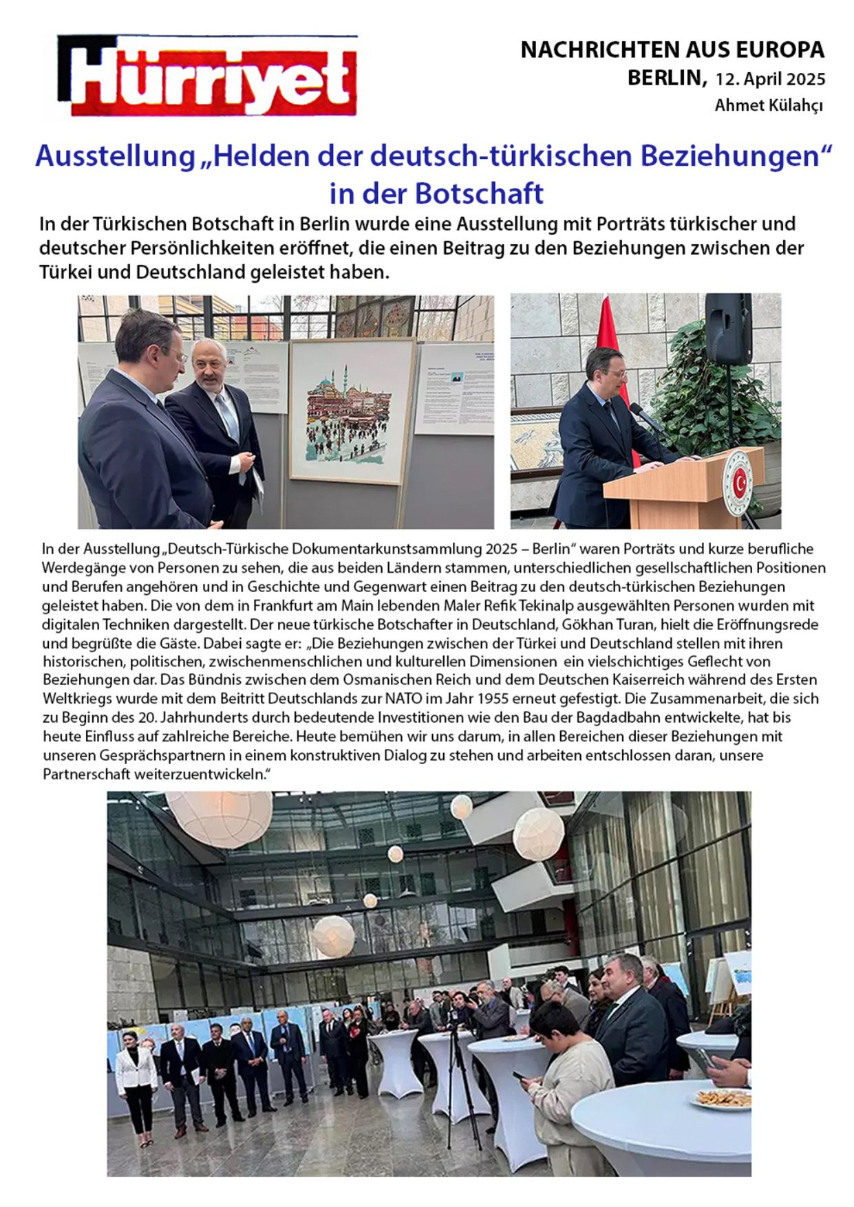 Hürriyet Zeitungsartikel (deutsch)